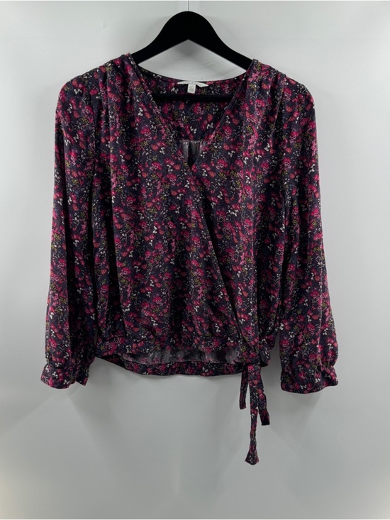 Lucky Brand Tops - Lucky Brand Floral Wrap Top – Women’s Small Pink Purple